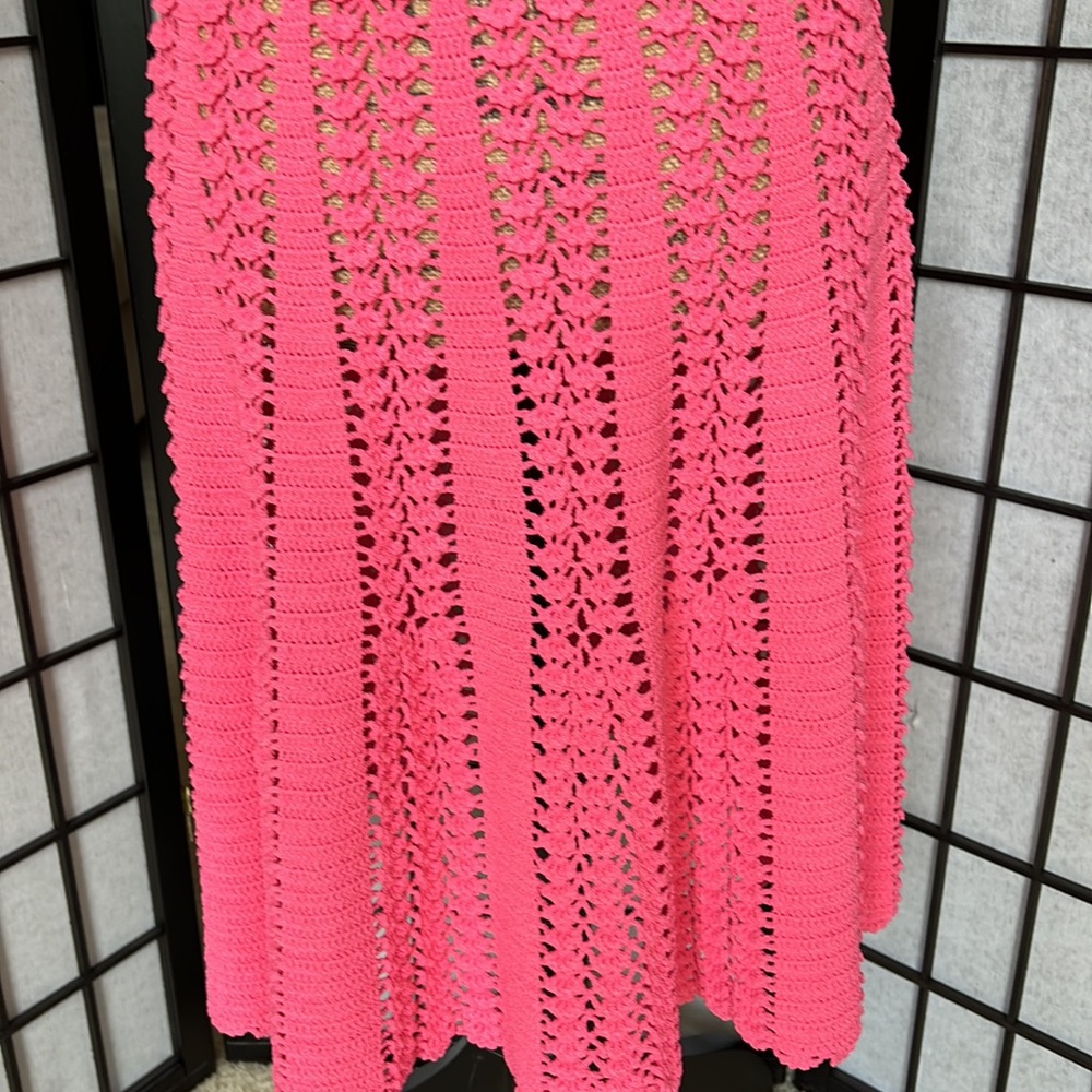 Michael Kors Collection Hot Pink Crochet Midi Dress - Picture 10 of 15